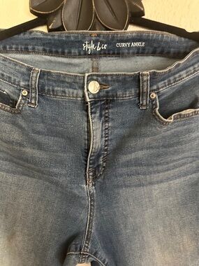 Style & Co. Curvy Ankle Jeans - Medium Blue Wash